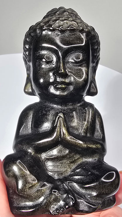 Gold Sheen Obsidian Buddha