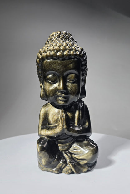 Gold Sheen Obsidian Buddha