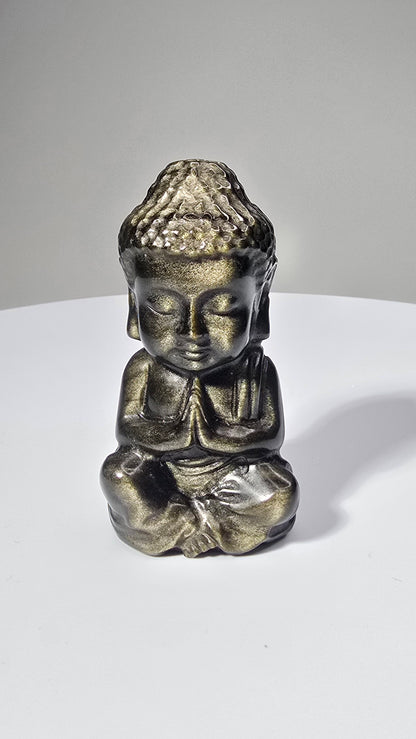 Gold Sheen Obsidian Buddha