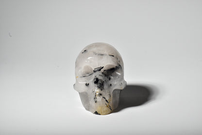 Quartz Skull with Tourmaline Inclusions