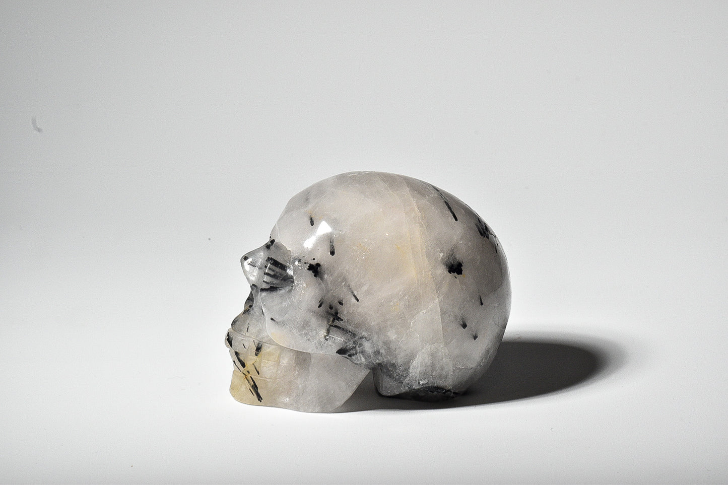 Quartz Skull with Tourmaline Inclusions