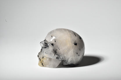 Quartz Skull with Tourmaline Inclusions