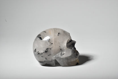 Quartz Skull with Tourmaline Inclusions