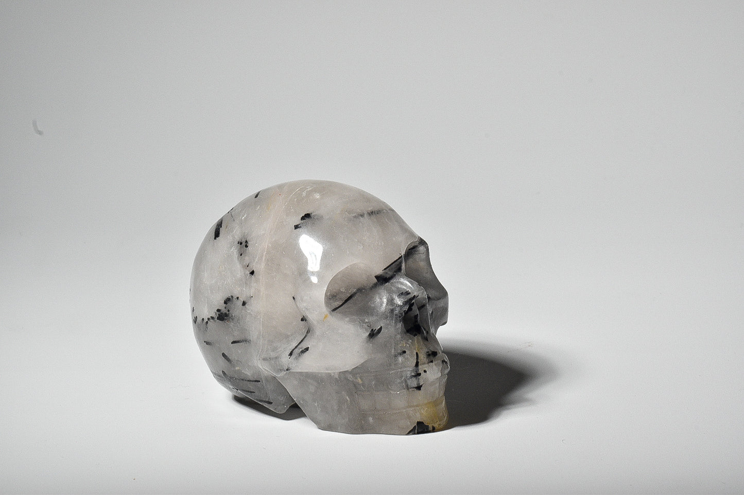 Quartz Skull with Tourmaline Inclusions