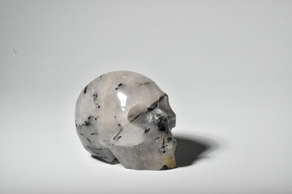 Quartz Skull with Tourmaline Inclusions