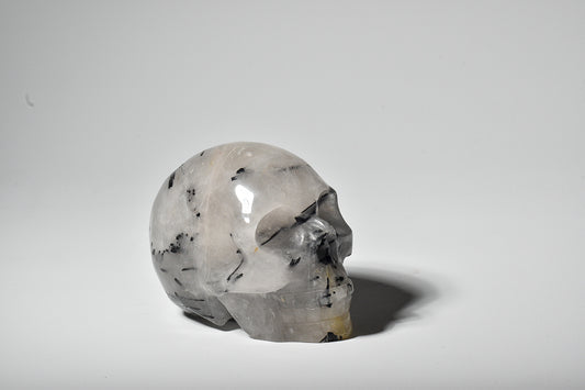 Quartz Skull with Tourmaline Inclusions