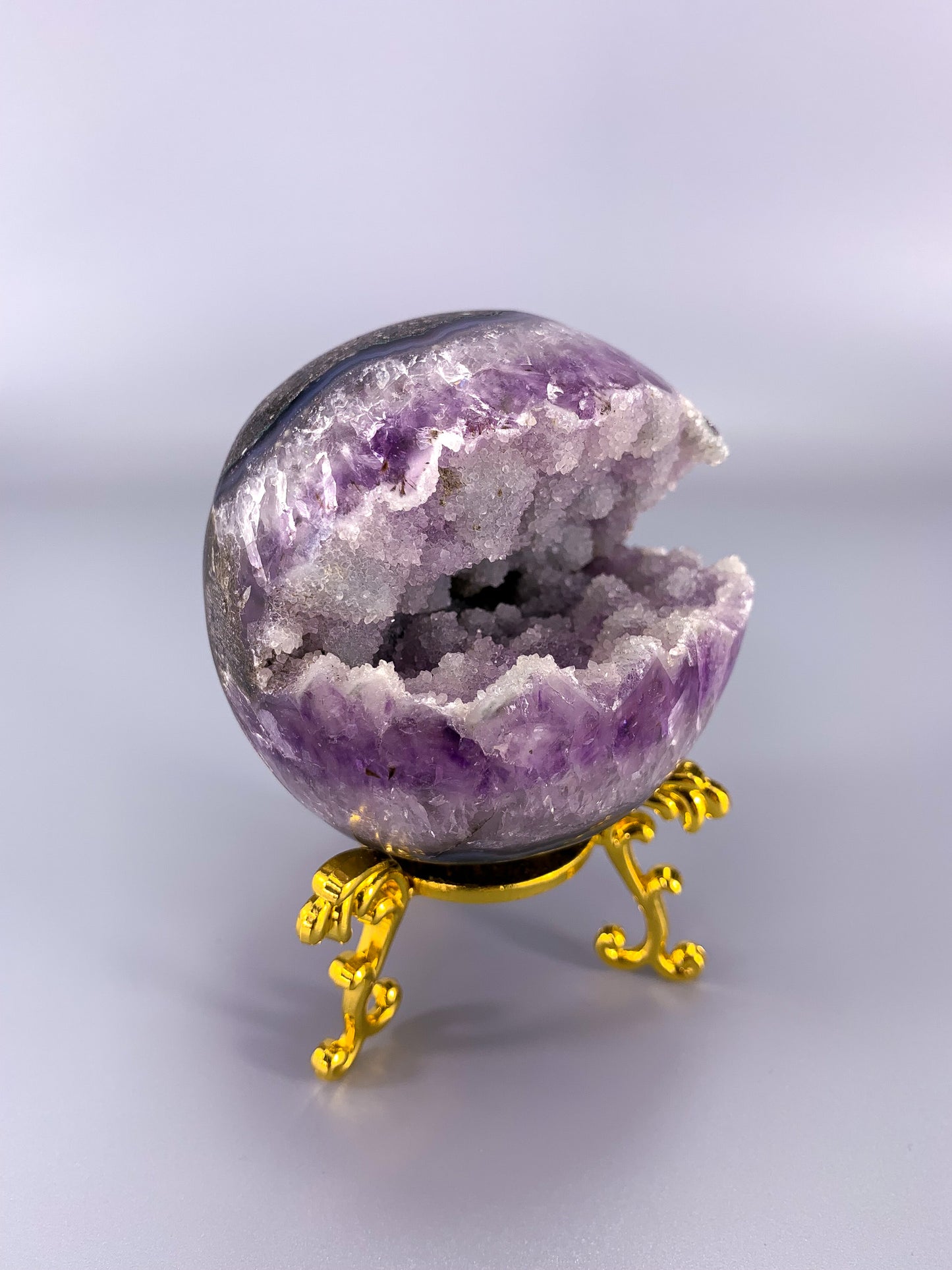 Amethyst agate natural Druzy Sphere