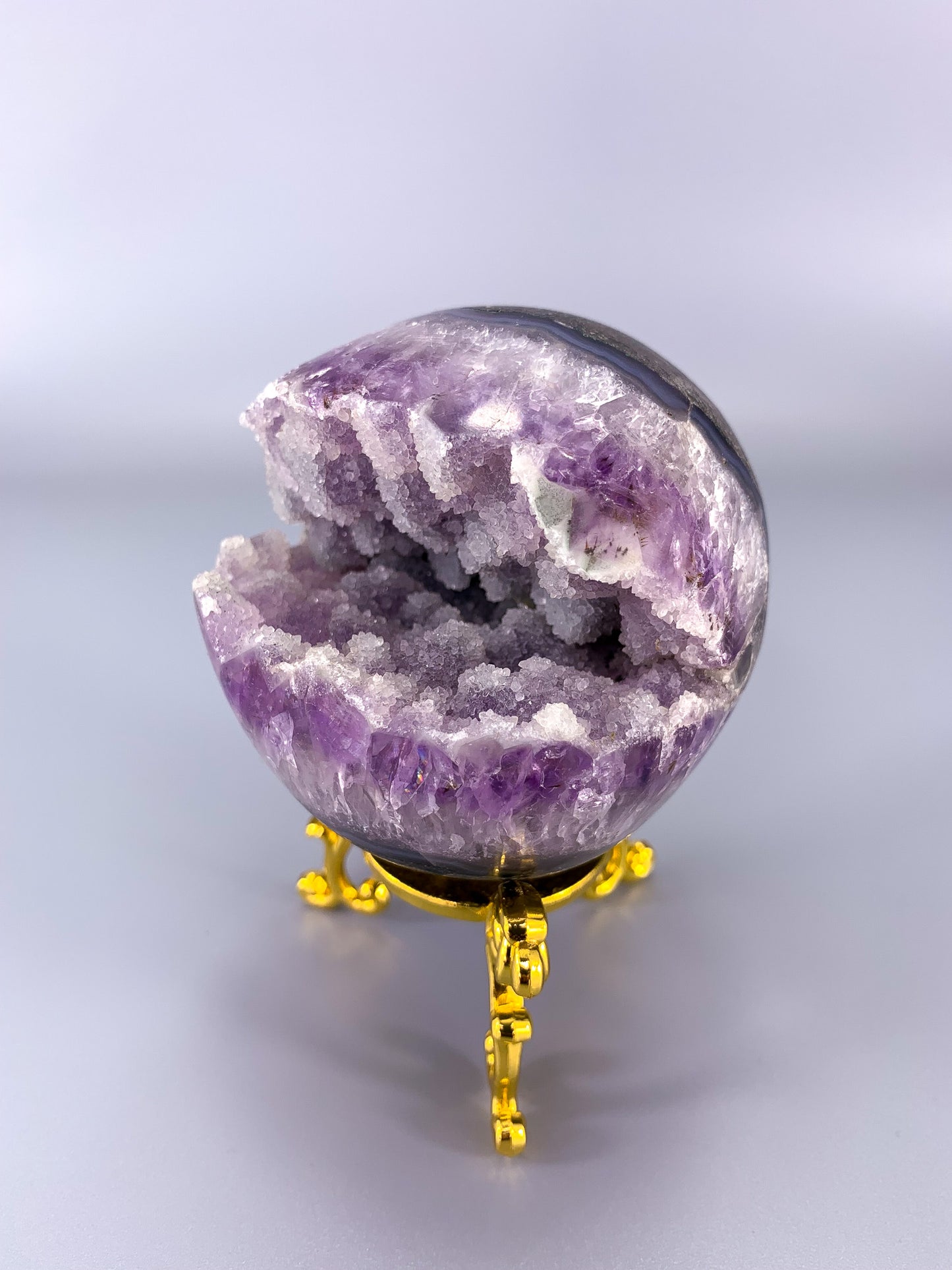 Amethyst agate natural Druzy Sphere