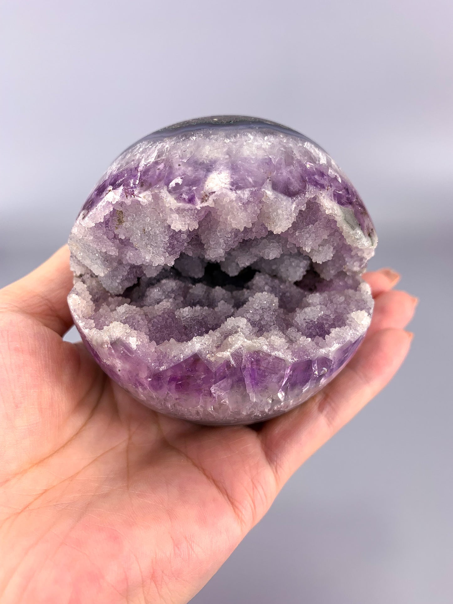 Amethyst agate natural Druzy Sphere