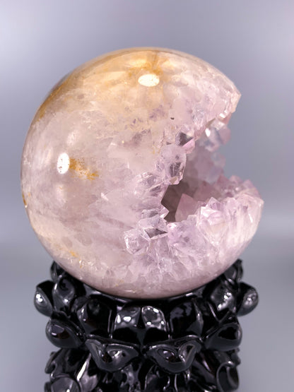 Amethyst agate natural Sphere with stand