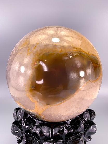 Amethyst agate natural Sphere with stand