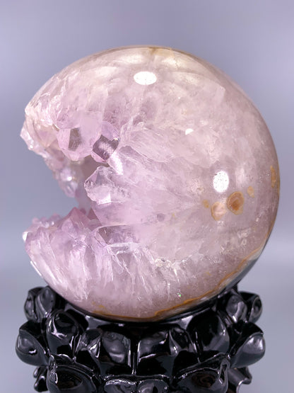 Amethyst agate natural Sphere with stand