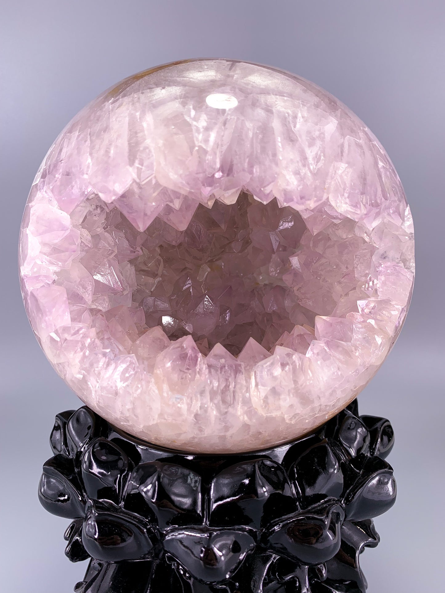 Amethyst agate natural Sphere with stand