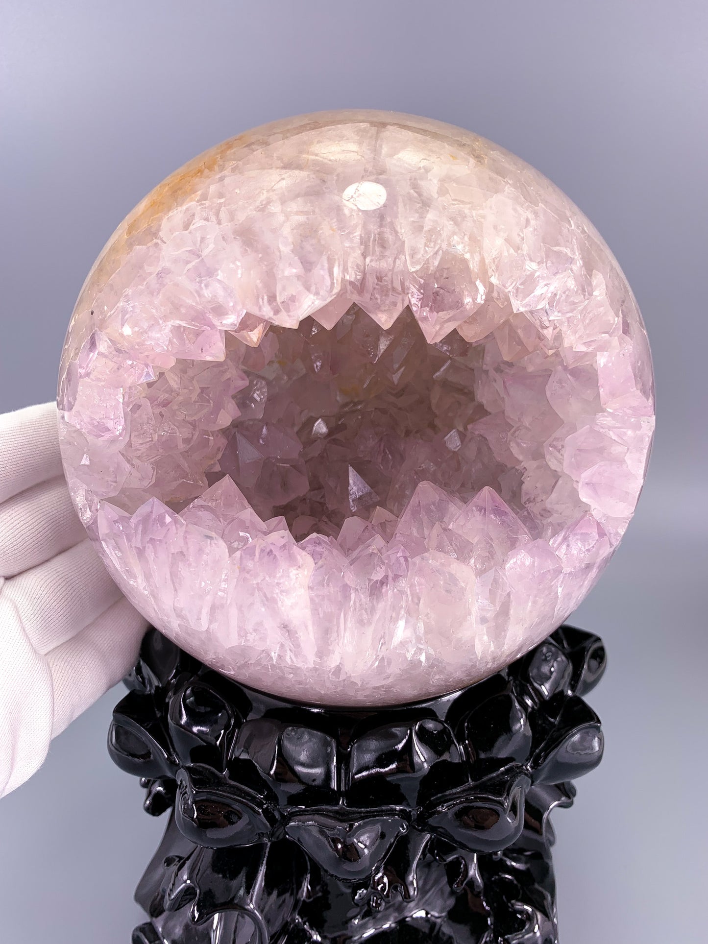 Amethyst agate natural Sphere with stand