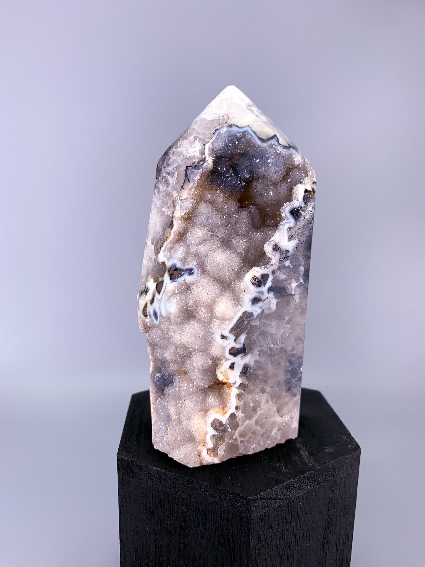 Agate Sugar Druzy Quartz Geode Tower