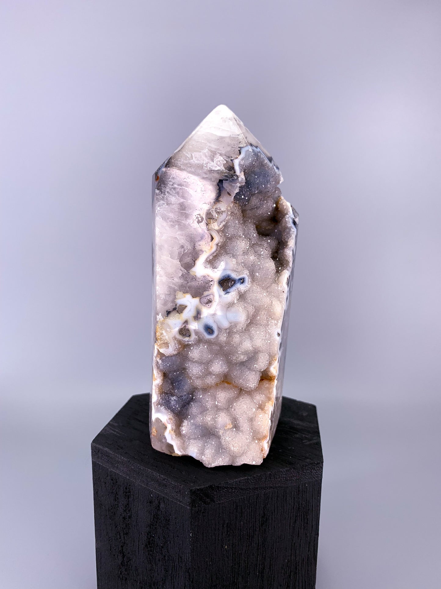 Agate Sugar Druzy Quartz Geode Tower