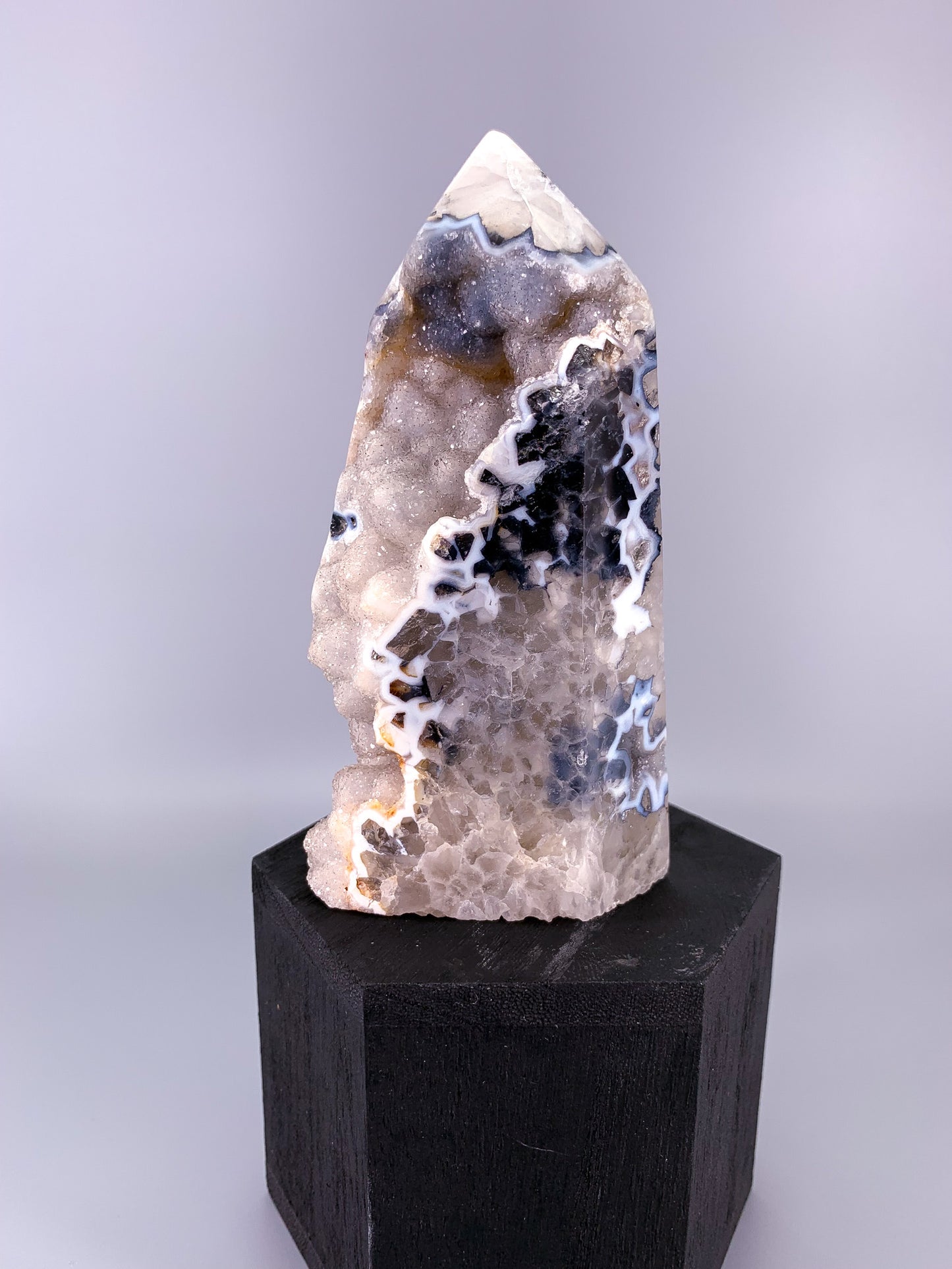 Agate Sugar Druzy Quartz Geode Tower