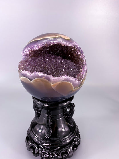 Amethyst agate geode Sphere