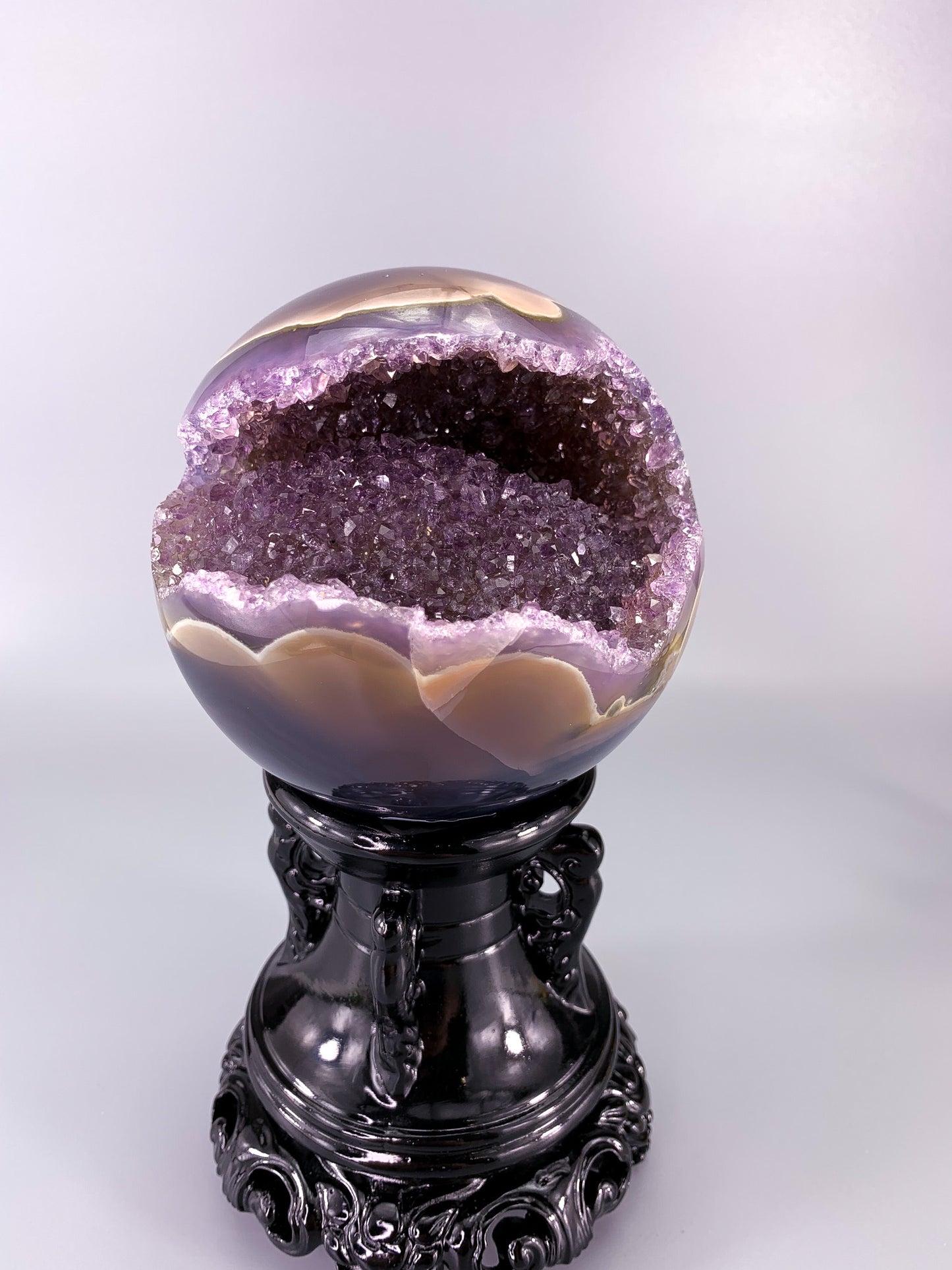 Amethyst agate geode Sphere