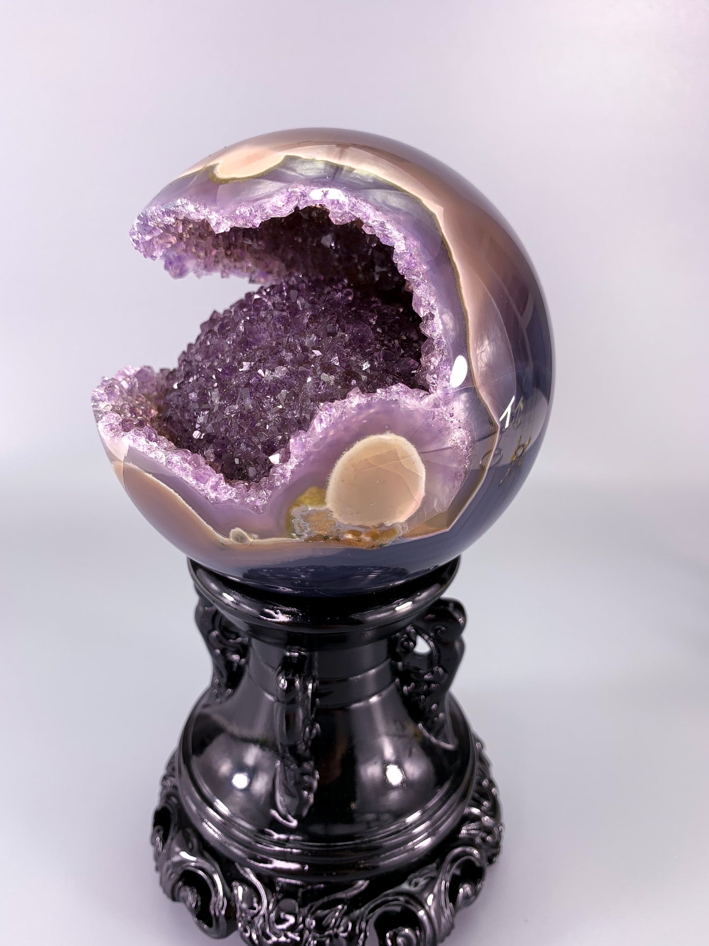 Amethyst agate geode Sphere