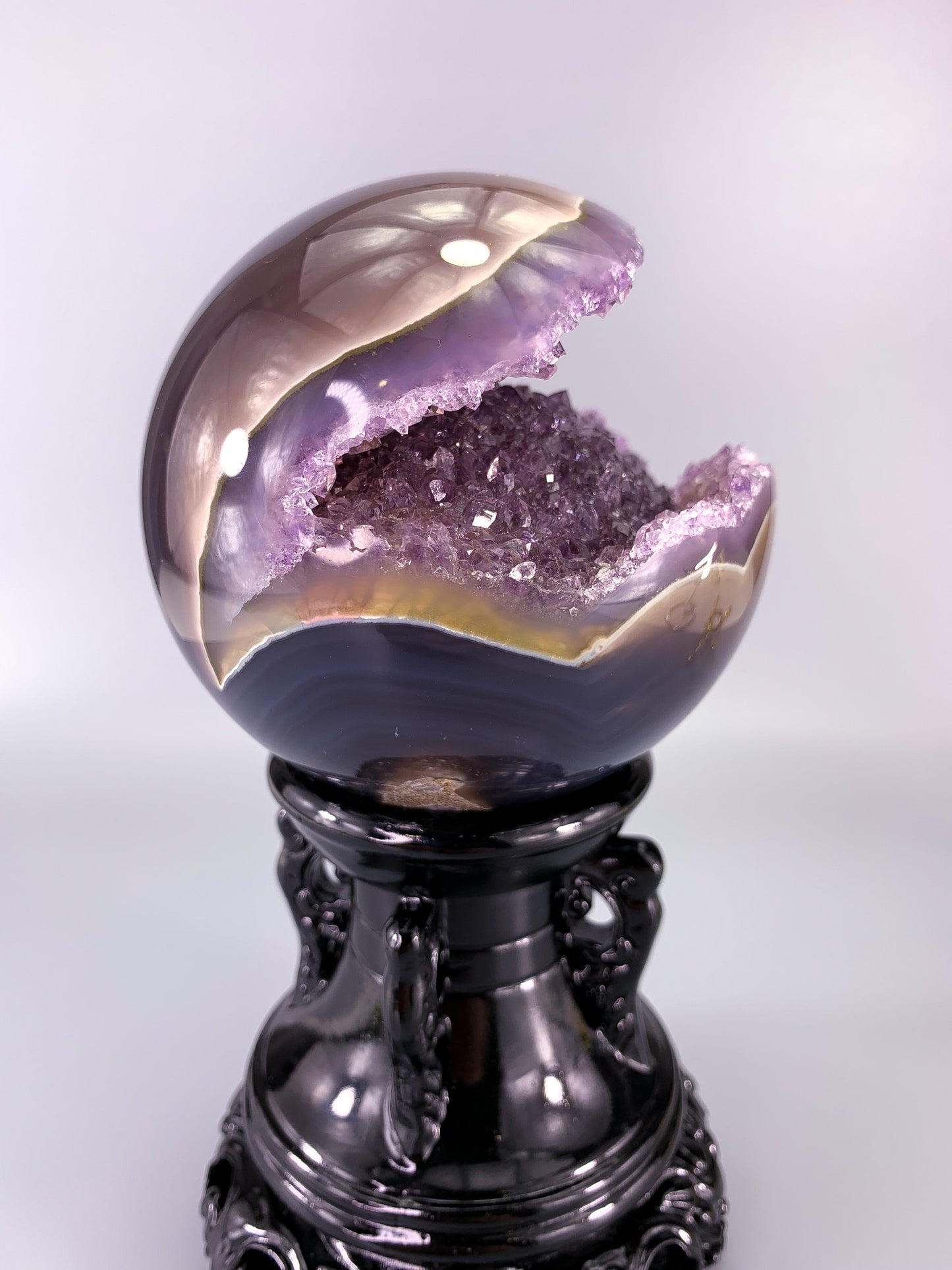 Amethyst agate geode Sphere