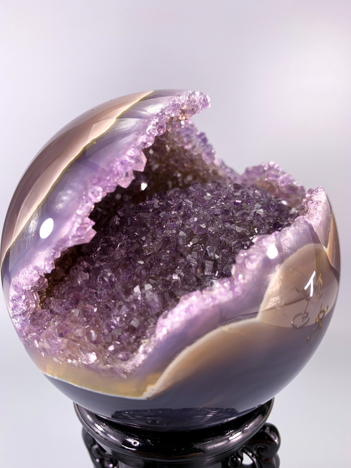 Amethyst agate geode Sphere