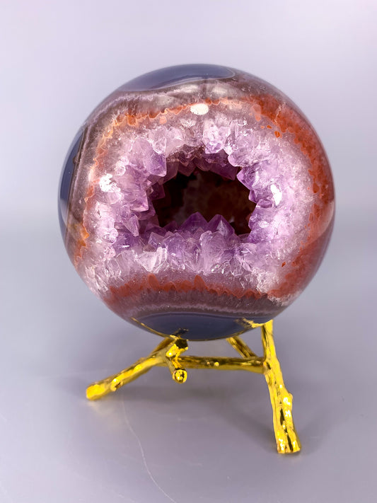 Amethyst agate geode Sphere