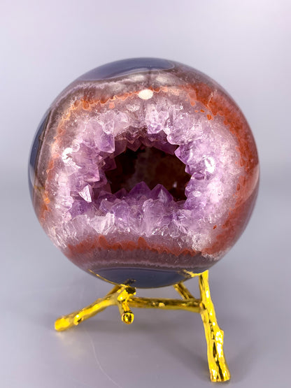 Amethyst agate geode Sphere