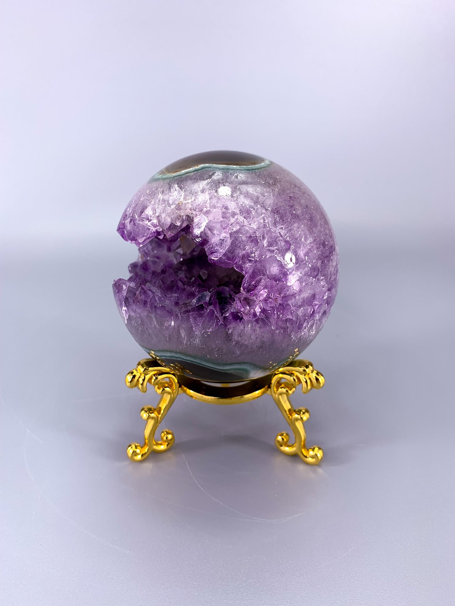 Amethyst agate geode Sphere