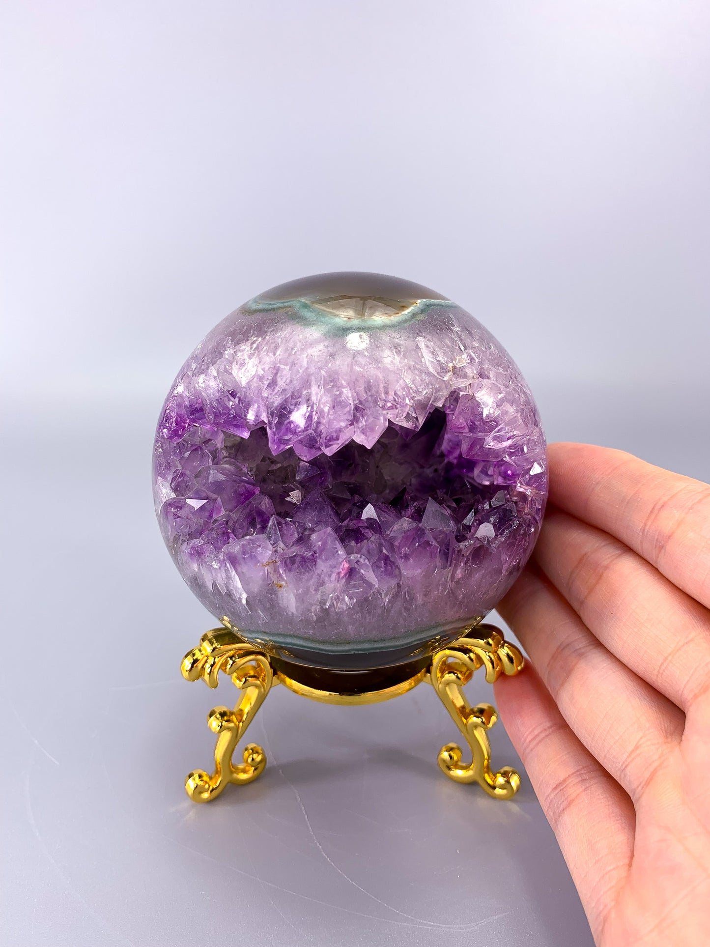 Amethyst agate geode Sphere