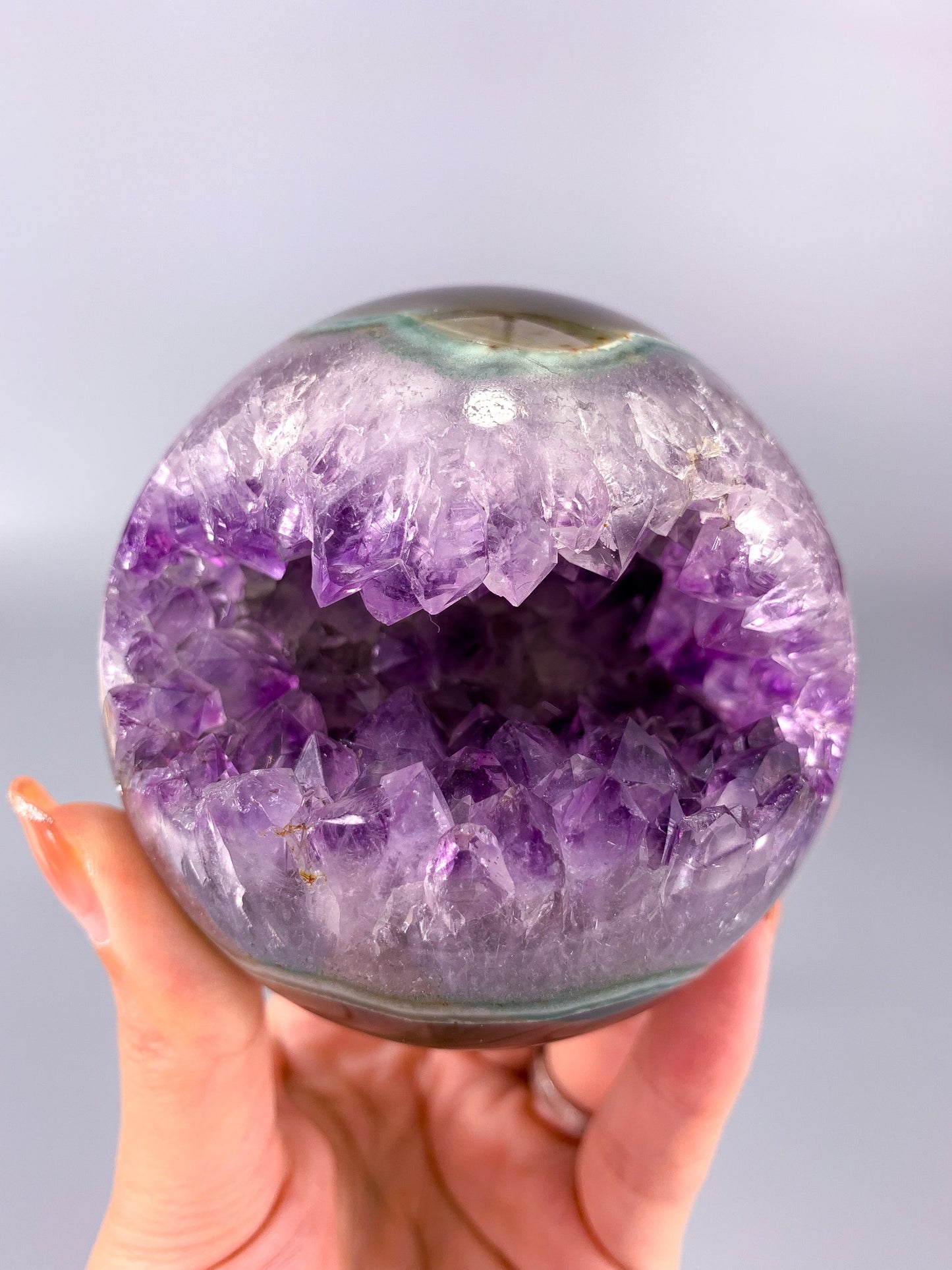 Amethyst agate geode Sphere