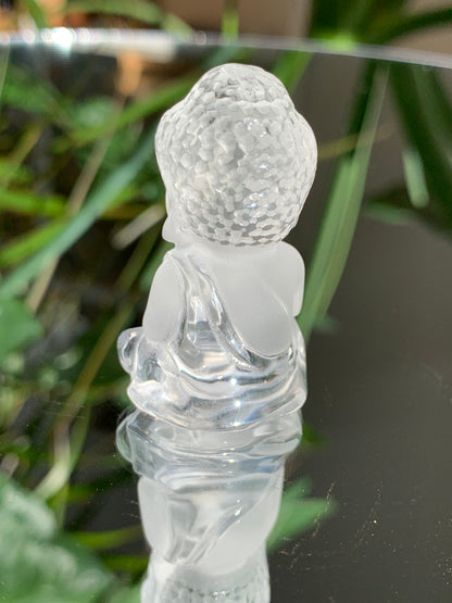 Clear Quartz carved Buddha figure