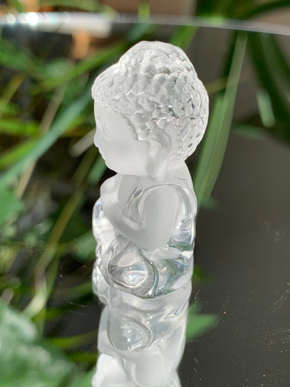 Clear Quartz carved Buddha figure