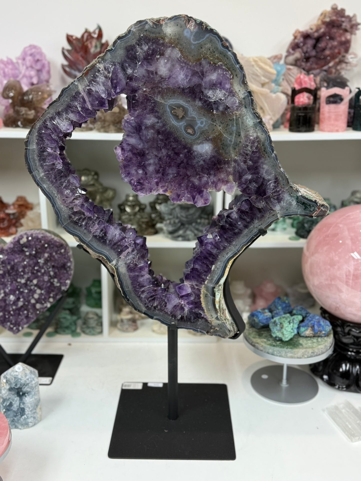 Large Amethyst statement portal on stand