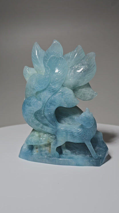 Aquamarine Nine Tail Fox (Kitsune)