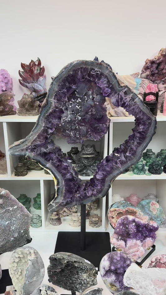Large Amethyst statement portal on stand