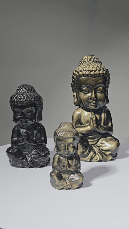 Gold Sheen Obsidian Buddha